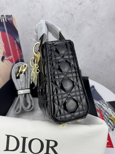 Сумка в стилі Dior Lady Black Gold P6031 фото