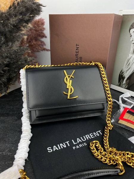 Сумка в стилі Yves Saint Laurent Sunset Black Gold P5019 фото