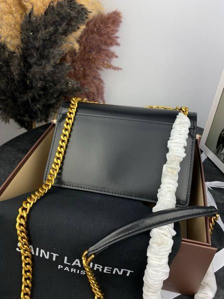 Сумка в стилі Yves Saint Laurent Sunset Black Gold P5019 фото