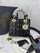 Сумка в стилі Dior Lady Black Gold P6031 фото 11