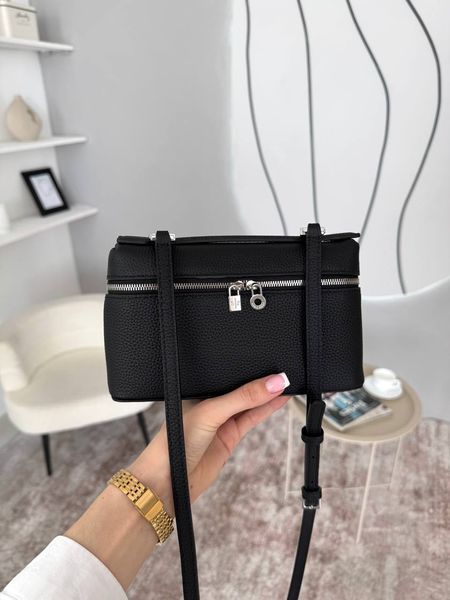 Сумка в стилі Loro Piana Black Silverі  P21004 фото