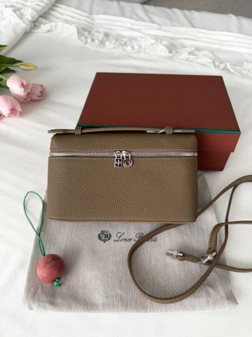 Сумка в стилі Loro Piana Beige Silver P21005 фото
