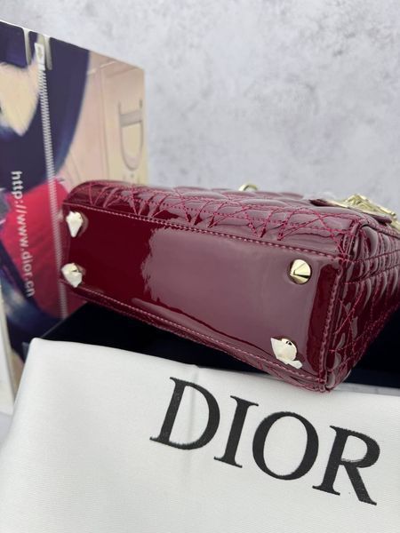 Сумка в стилі Dior Lady Burgundy Gold P6030 фото