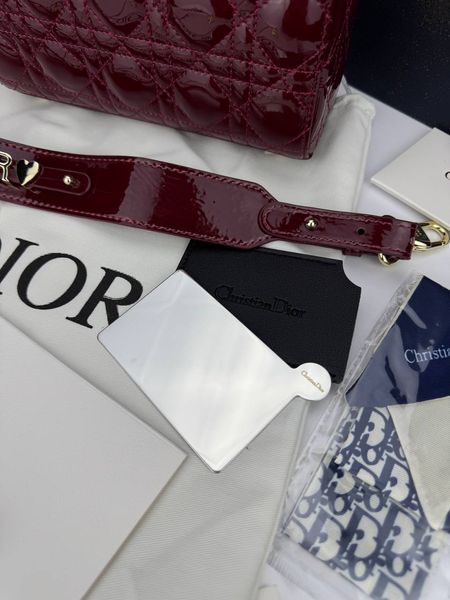 Сумка в стилі Dior Lady Burgundy Gold P6030 фото