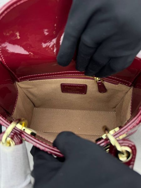 Сумка в стилі Dior Lady Burgundy Gold P6030 фото