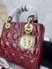 Сумка в стилі Dior Lady Burgundy Gold P6030 фото 16