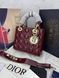 Сумка в стилі Dior Lady Burgundy Gold P6030 фото 9