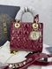 Сумка в стилі Dior Lady Burgundy Gold P6030 фото 3