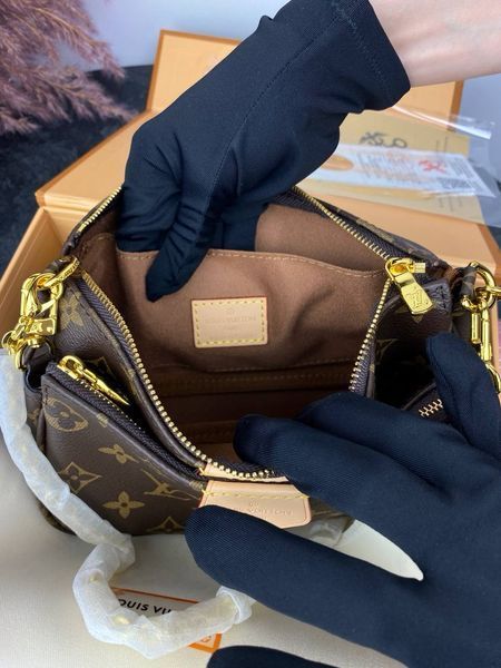 Модель в стилі Louis Vuitton Multi Pochette Brown/Pink 24см P1005 фото