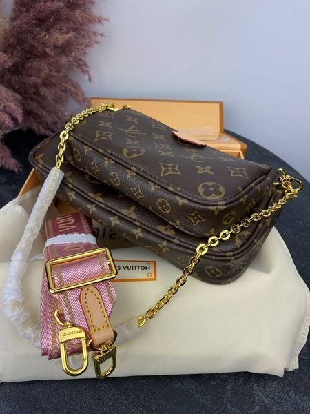 Модель в стилі Louis Vuitton Multi Pochette Brown/Pink 24см P1005 фото
