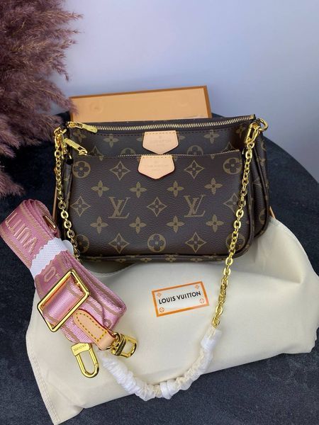 Модель в стилі Louis Vuitton Multi Pochette Brown/Pink 24см P1005 фото