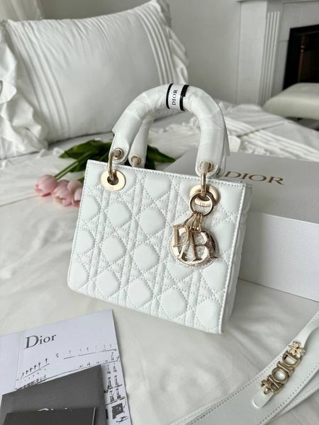 Сумка в стилі Dior Lady White Gold P6035 фото
