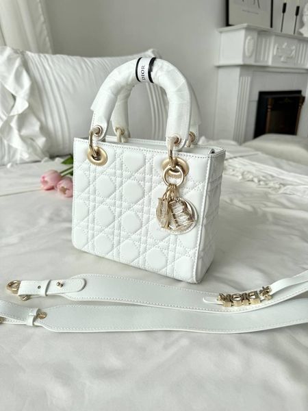 Сумка в стилі Dior Lady White Gold P6035 фото