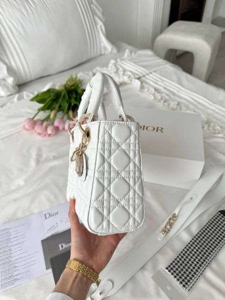 Сумка в стилі Dior Lady White Gold P6035 фото