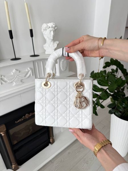 Сумка в стилі Dior Lady White Gold P6035 фото