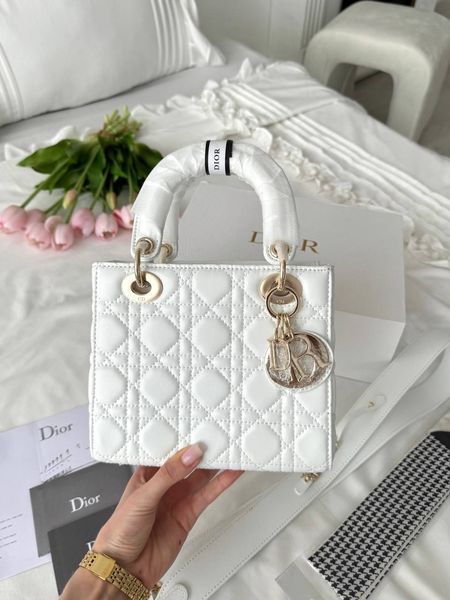 Сумка в стилі Dior Lady White Gold P6035 фото