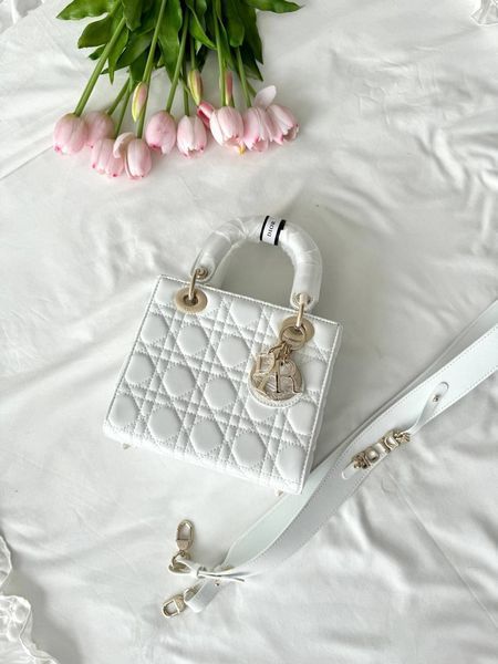 Сумка в стилі Dior Lady White Gold P6035 фото