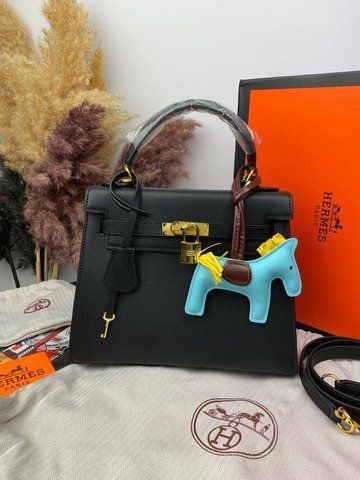 Сумка в стилі Hermes Kelly 25 Black P15002 фото