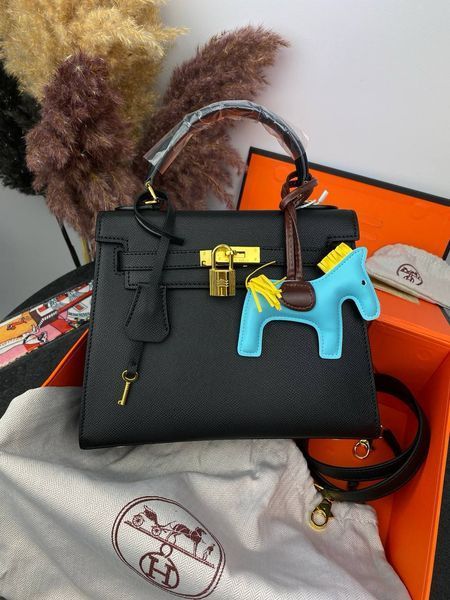 Сумка в стилі Hermes Kelly 25 Black P15002 фото
