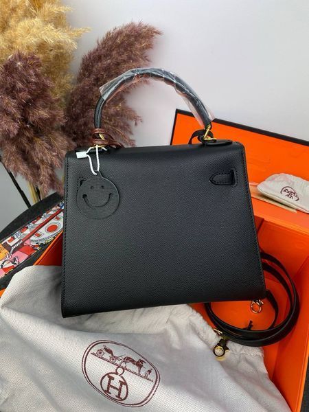 Сумка в стилі Hermes Kelly 25 Black P15002 фото