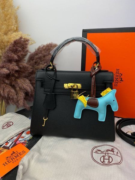 Сумка в стилі Hermes Kelly 25 Black P15002 фото
