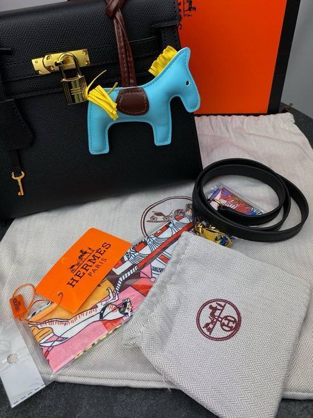 Сумка в стилі Hermes Kelly 25 Black P15002 фото