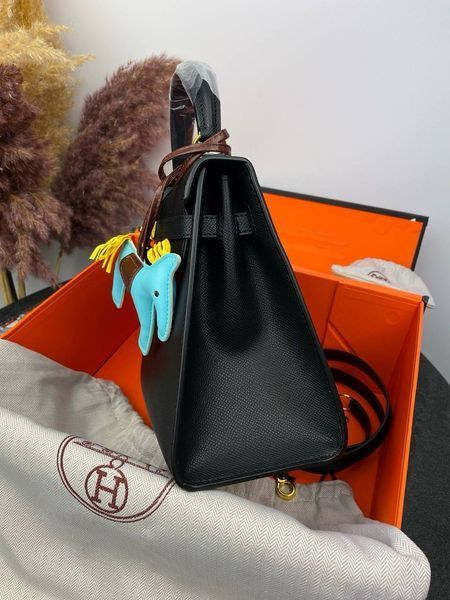Сумка в стилі Hermes Kelly 25 Black P15002 фото