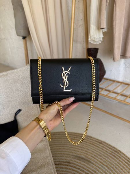 Сумка в стилі  Yves Saint Laurent Kate Black Gold P5050 фото