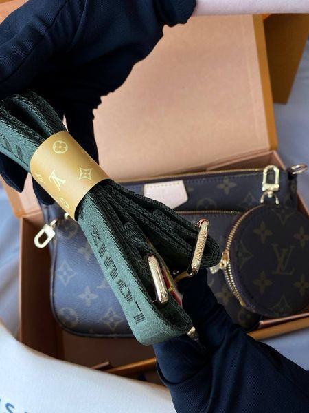 Модель в стилі Louis Vuitton Multi Pochette Brown/Green 24см  P1004 фото