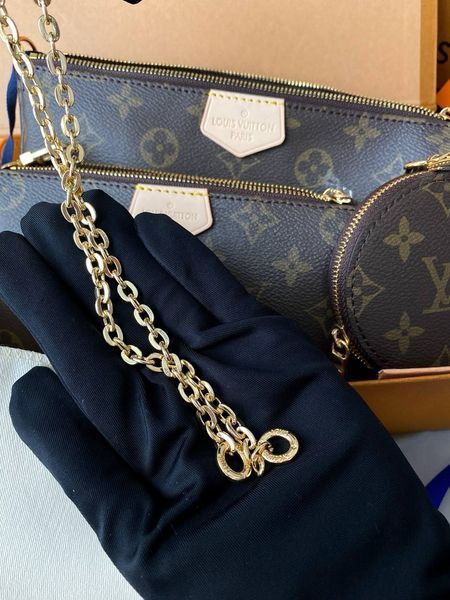 Модель в стилі Louis Vuitton Multi Pochette Brown/Green 24см  P1004 фото