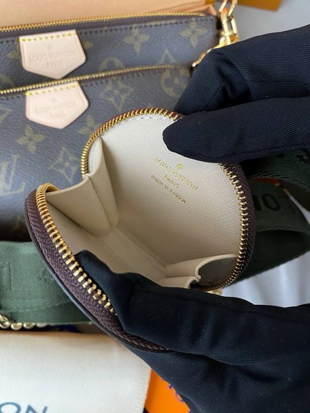 Модель в стилі Louis Vuitton Multi Pochette Brown/Green 24см  P1004 фото