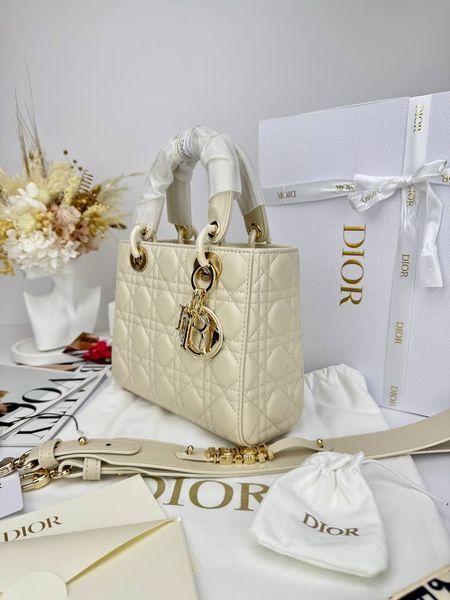 Сумка в стилі Dior Lady Beige Gold P6055 фото