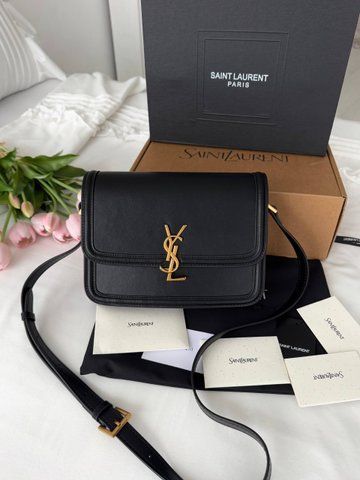 Сумка в стилі Yves Saint Laurent Solferino Black Gold P5066 фото