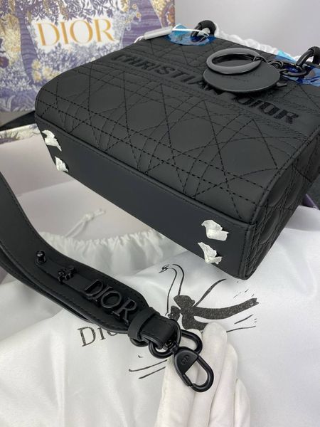 Сумка в стилі Dior Lady Total Black Logo Р6012 фото