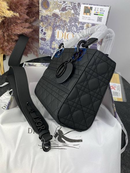 Сумка в стилі Dior Lady Total Black Logo Р6012 фото