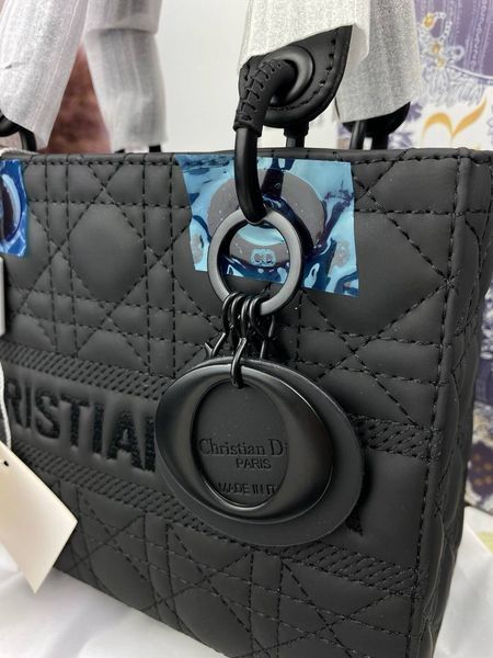 Сумка в стилі Dior Lady Total Black Logo Р6012 фото