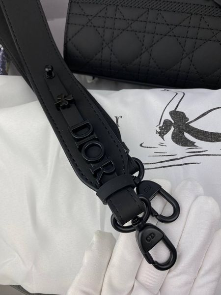 Сумка в стилі Dior Lady Total Black Logo Р6012 фото