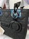 Сумка в стилі Dior Lady Total Black Logo Р6012 фото 7