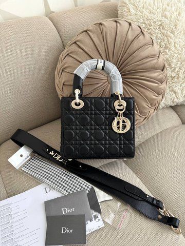 Сумка в стилі Dior Lady Black Gold P6029 фото