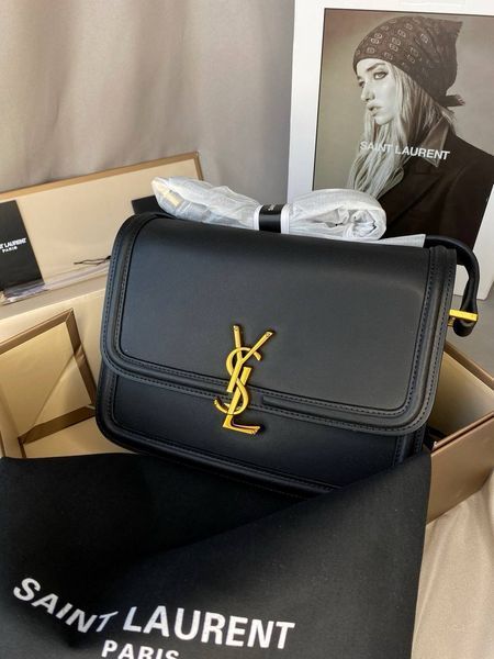 Сумка в стилі Yves Saint Laurent Solferino Black Gold P5008 фото