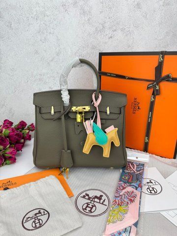 Модель в стилі Hermes Birkin Grey 25 P15022 фото