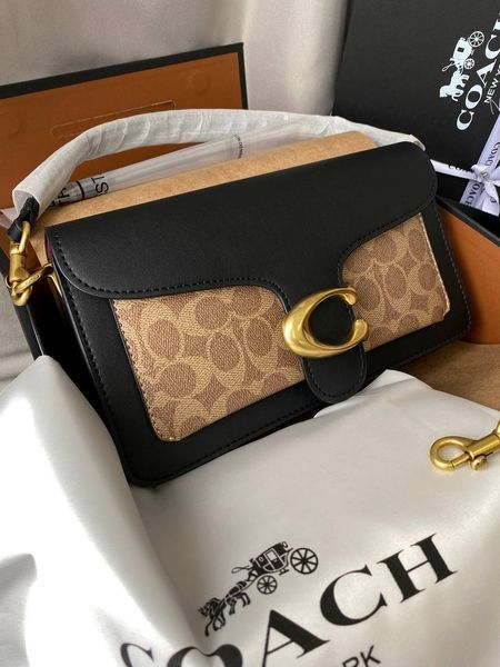 Сумка в стилі Coach Tabby Black/Beige P9008 фото