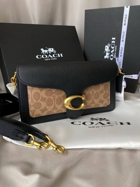 Сумка в стилі Coach Tabby Black/Beige P9008 фото