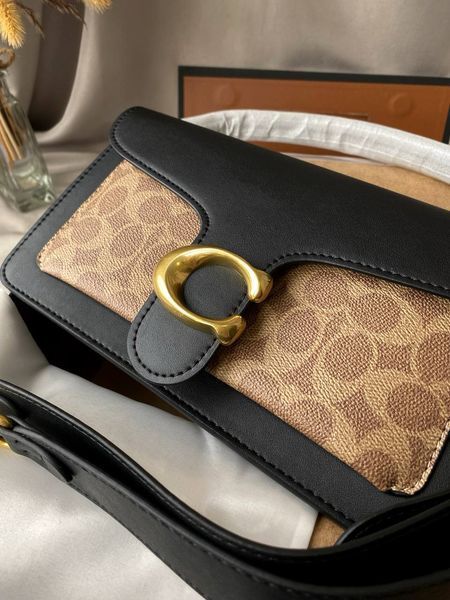 Сумка в стилі Coach Tabby Black/Beige P9008 фото