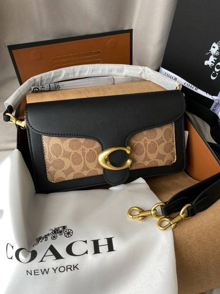 Сумка в стилі Coach Tabby Black/Beige P9008 фото
