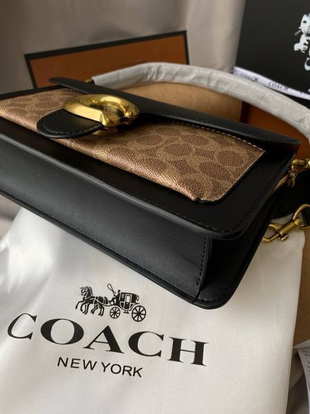 Сумка в стилі Coach Tabby Black/Beige P9008 фото