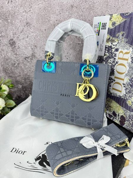 Сумка в стилі  Dior Lady Gray P6027 фото