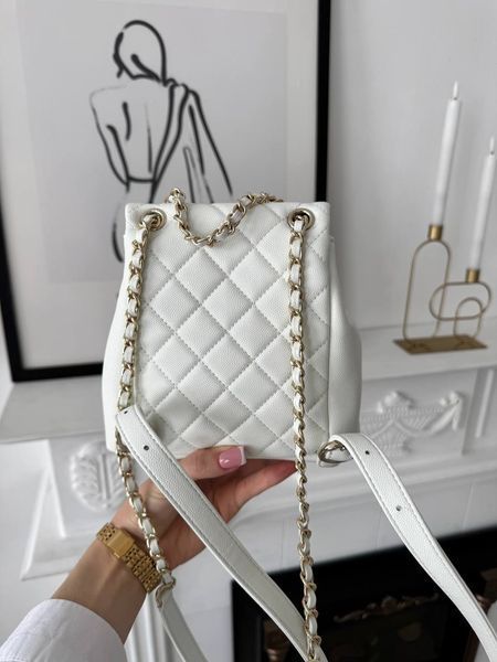 Модель в стилі Chanel Backpack Milk Gold Texture P10135 фото