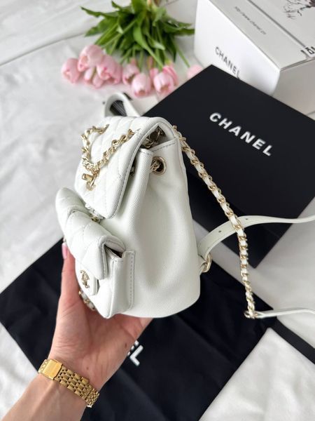 Модель в стилі Chanel Backpack Milk Gold Texture P10135 фото