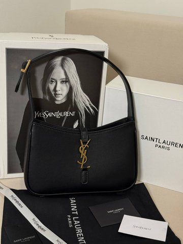 Сумка в стилі Yves Saint Laurent Hobo  Black/Gold 25 см 127-1 фото